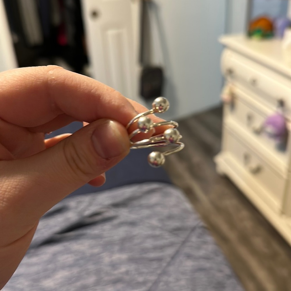 Sterling silver coil ring